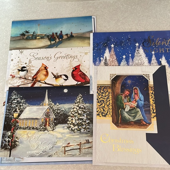☘️ 22 Large Christmas card assort 5x7”or 6x8” with matching Eps Biblical quotes - Picture 5 of 7